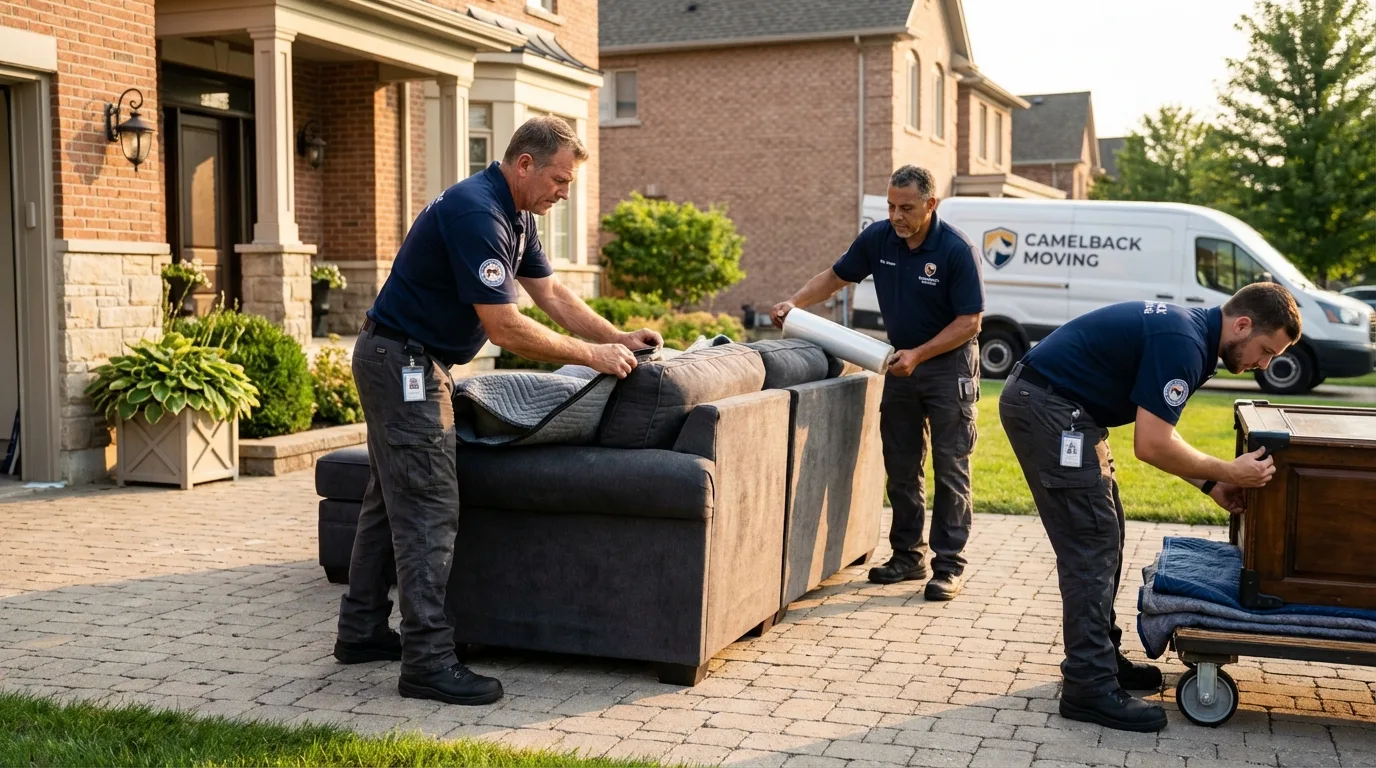 Large estate moving crew wrapping furniture in Anna Maria, FL
