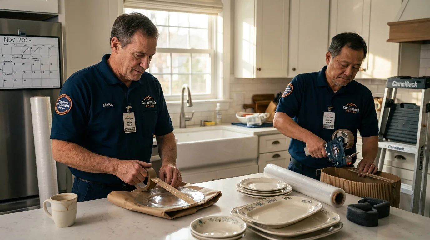 Professional crew packing kitchen dishware in Anna Maria, FL